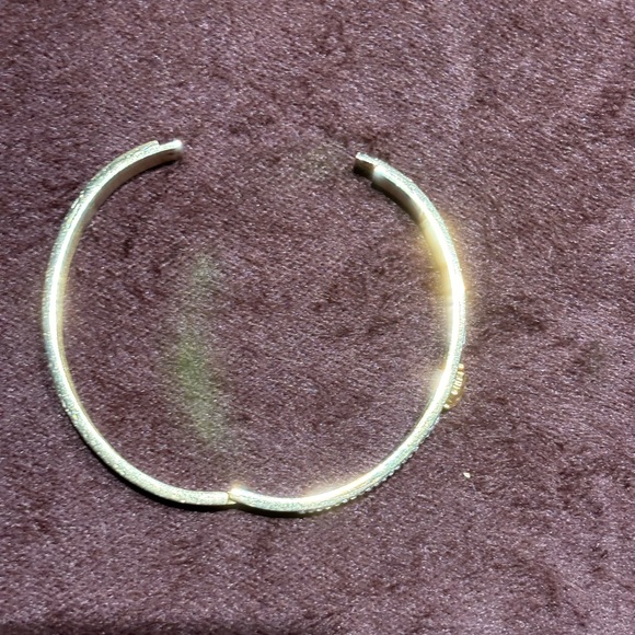 Stainless Steel Gold-Tone Shining and Sparkling Ladies Bangle Bracelet - Picture 7 of 14